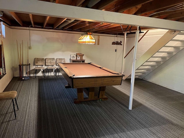 1011 19th Ave S, Wisconsin Rapids, WI 54495 - playroom with dark carpet and pool table