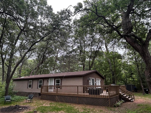 1116 Fawn Dr, Grand Marsh, WI 53936 - rear view of house with a deck