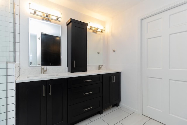 N2559 Pleasant View Ln, Waupaca, WI 54981 - full bath featuring tile patterned floors and double vanity