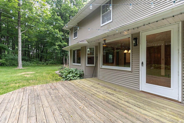 N2559 Pleasant View Ln, Waupaca, WI 54981 - wooden terrace with a lawn