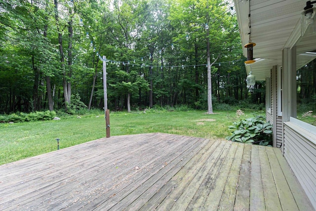 N2559 Pleasant View Ln, Waupaca, WI 54981 - wooden deck featuring a yard