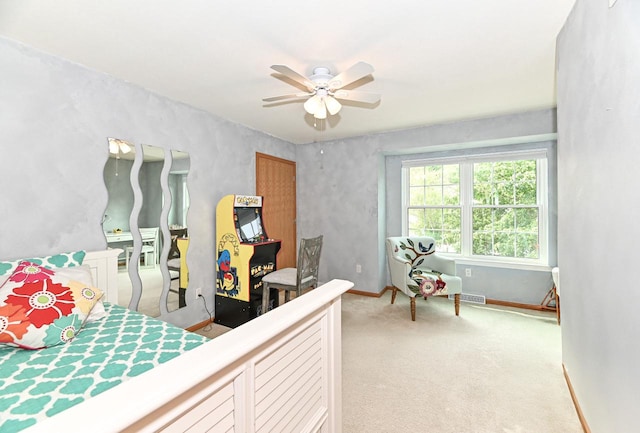 2147 E Broadway Unit A, Waukesha, WI 53186 - bedroom with light carpet and ceiling fan