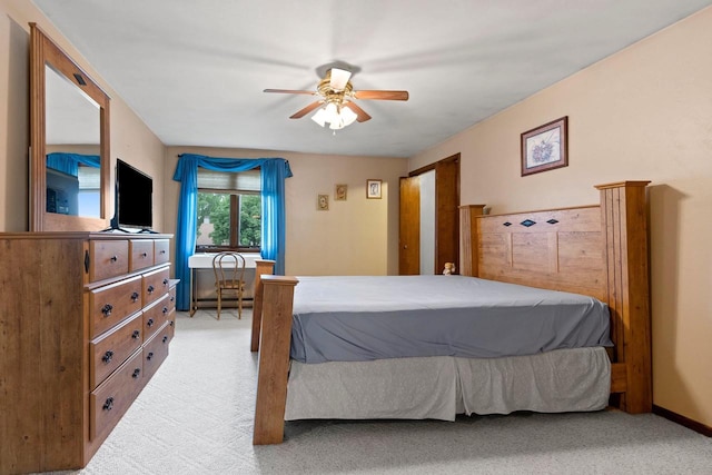 2409 Cedar Ridge Ct Unit D, Green Bay, WI 54313 - bedroom with light carpet and ceiling fan