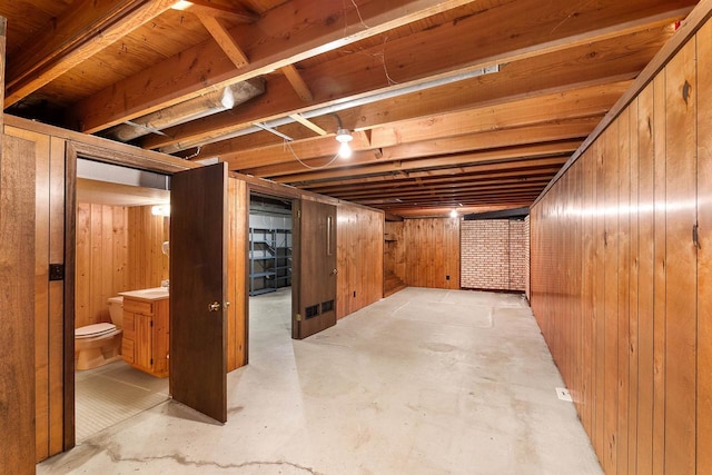 614 8th St, Fond Du Lac, WI 54935 - finished basement featuring wood walls