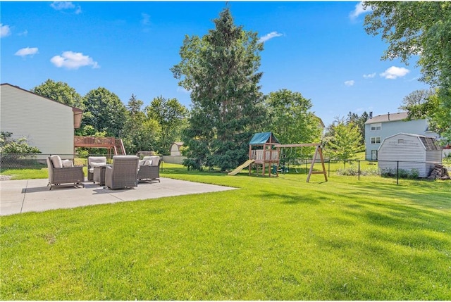 3203 Canterbury Cir, Saint Paul, MN 55125 - view of yard with a patio area and a playground