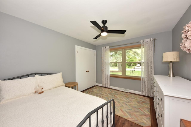 N68W15240 Prudence Dr, Menomonee Falls, WI 53051 - bedroom featuring wood finished floors and ceiling fan