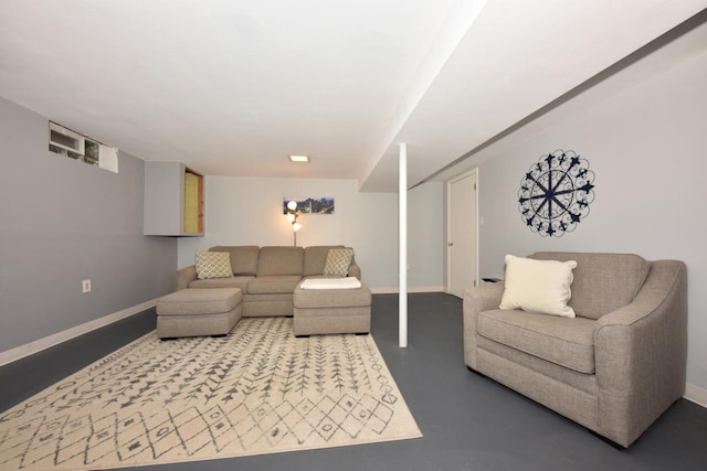 N68W15240 Prudence Dr, Menomonee Falls, WI 53051 - living room featuring baseboards and finished concrete floors