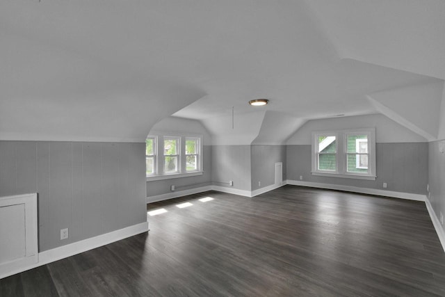 2863 N 38th St, Milwaukee, WI 53210 - bonus room featuring vaulted ceiling and dark wood-style flooring