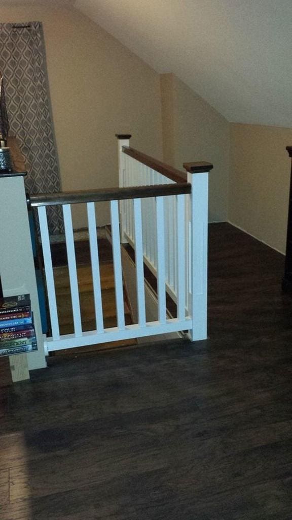 3151 Reddin Rd, Wisconsin Rapids, WI 54495 - stairway with wood finished floors and vaulted ceiling
