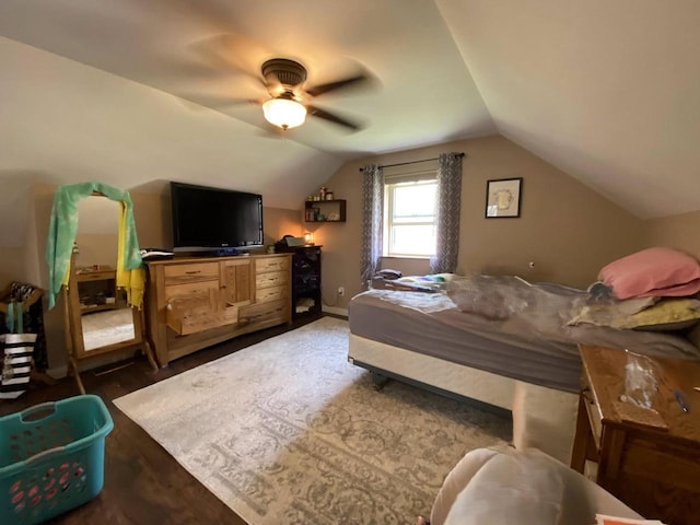 3151 Reddin Rd, Wisconsin Rapids, WI 54495 - bedroom with lofted ceiling and a ceiling fan
