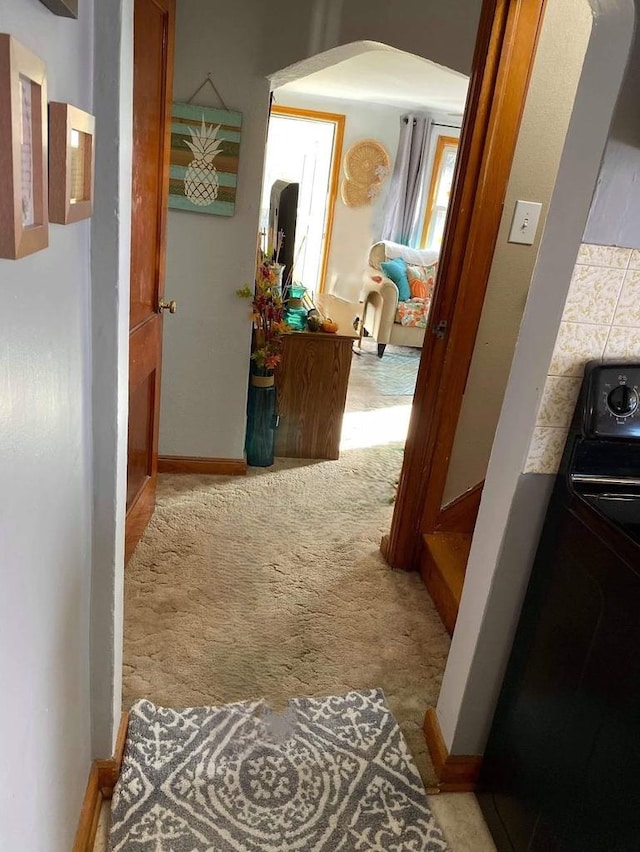 3151 Reddin Rd, Wisconsin Rapids, WI 54495 - hall with light colored carpet and arched walkways