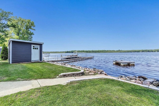 11975 E Anderson Lake Dr, Suring, WI 54174 - dock with a water view and a yard