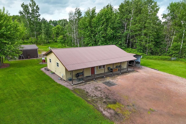 7454 State Highway 186, Arpin, WI 54410 - view from above of property with a heavily wooded area