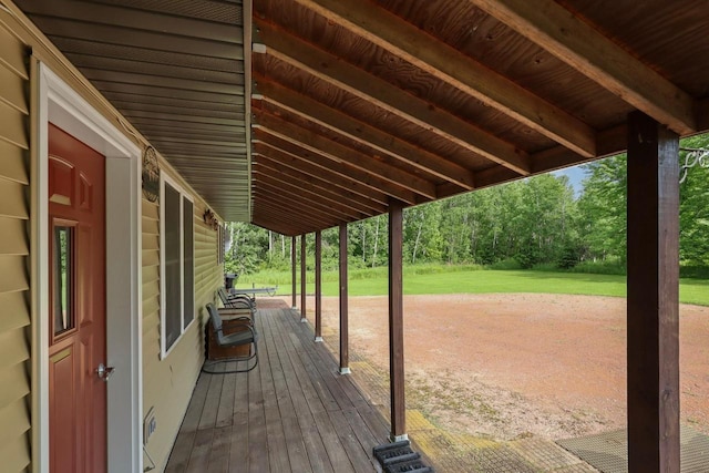 7454 State Highway 186, Arpin, WI 54410 - wooden deck featuring a yard