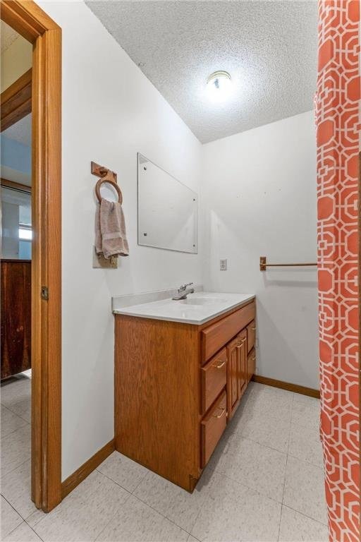 1231 135th St, Amery, WI 54005 - full bathroom featuring vanity and a textured ceiling