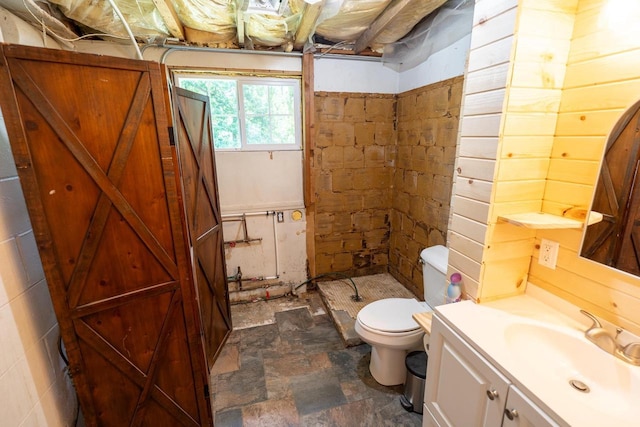 N3342 Hickory Rd, Lake Geneva, WI 53147 - bathroom featuring vanity and stone finish flooring