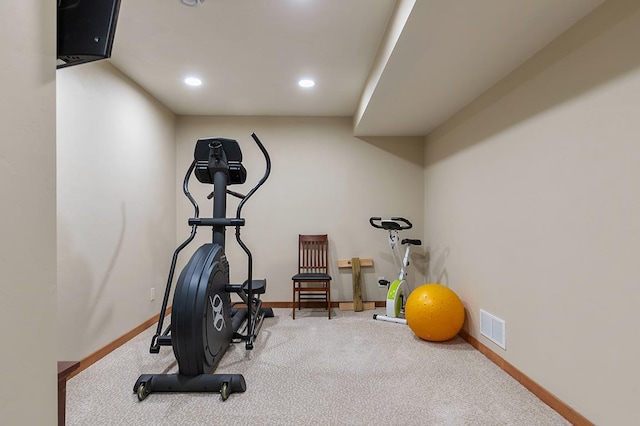 4140 N Prairie Rose Ln, Appleton, WI 54913 - workout area with carpet floors and recessed lighting