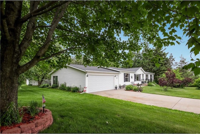635 S 6th St, Barron, WI 54812 - single story home with a garage, a front lawn, and concrete driveway