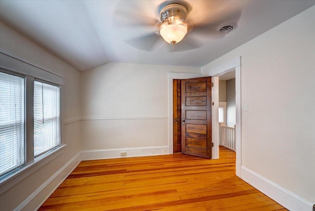 31 Elm St, Fort Atkinson, WI 53538 - unfurnished room with lofted ceiling, light wood-type flooring, and ceiling fan
