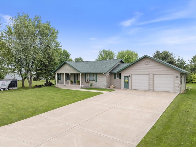 201 N 6th St, Colby, WI 54421 - single story home featuring an attached garage, driveway, a front lawn, a porch, and roof with shingles