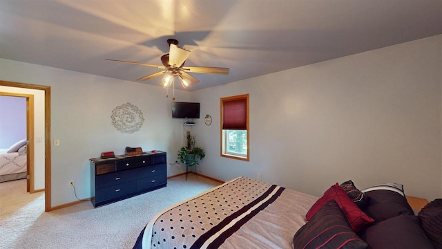 201 N 6th St, Colby, WI 54421 - bedroom with light colored carpet and a ceiling fan