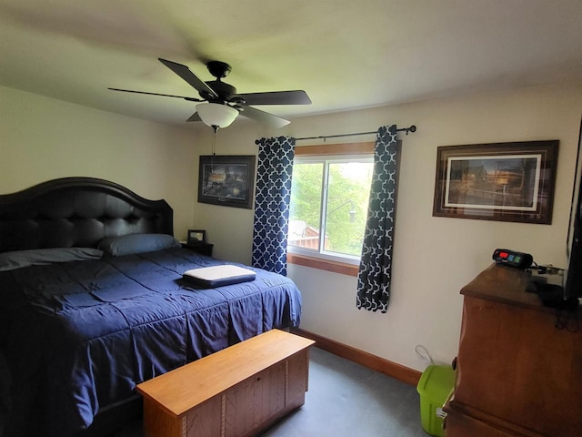 9317 N Arrowhead Shores Rd, Edgerton, WI 53534 - bedroom with carpet floors and a ceiling fan