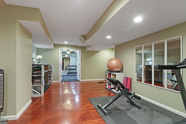 329 S Stone Ridge Dr, Lake Geneva, WI 53147 - exercise area featuring recessed lighting and baseboards