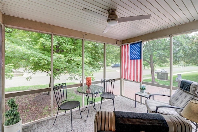 14 Wood Brook Way, Fitchburg, WI 53711 - sunroom featuring ceiling fan