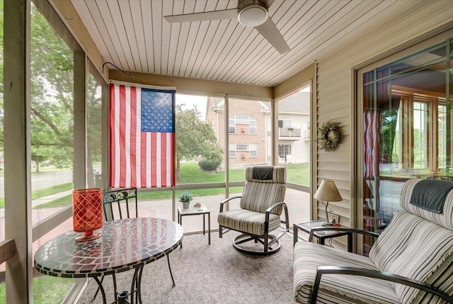 14 Wood Brook Way, Fitchburg, WI 53711 - sunroom featuring a ceiling fan