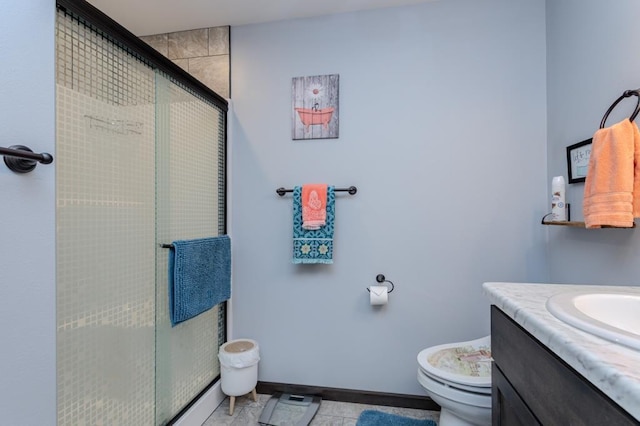 8810 Hinner Springs Dr, Weston, WI 54476 - full bathroom with a stall shower, vanity, and tile patterned floors