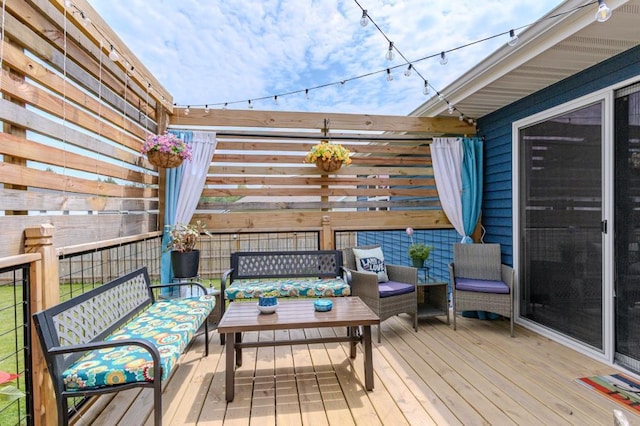 8810 Hinner Springs Dr, Weston, WI 54476 - wooden deck with an outdoor hangout area