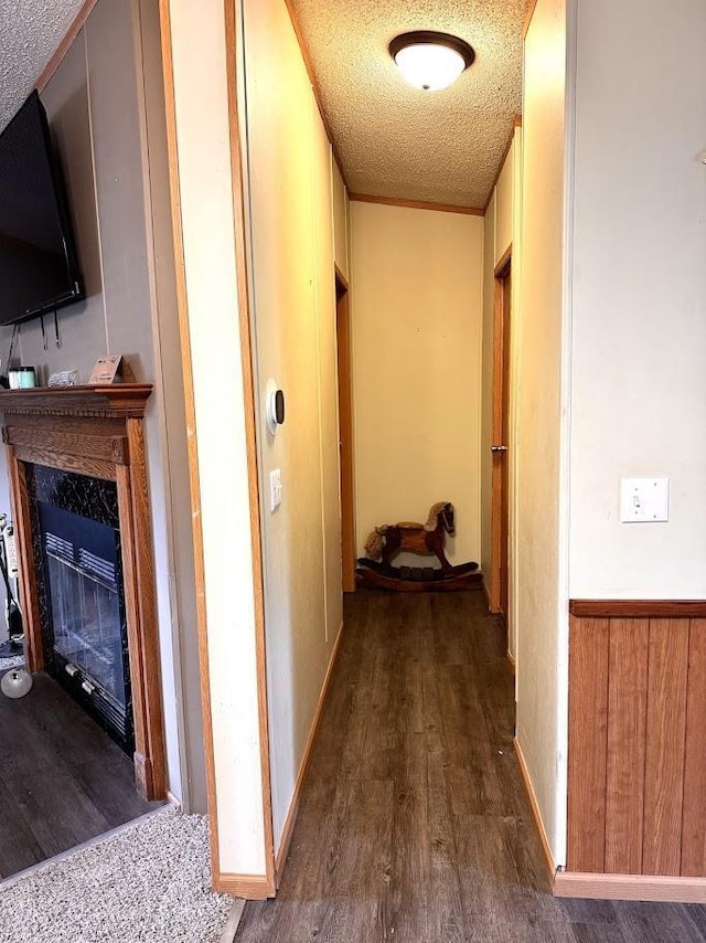 691 Valley Trl, Nekoosa, WI 54457 - hallway with wood finished floors and a textured ceiling