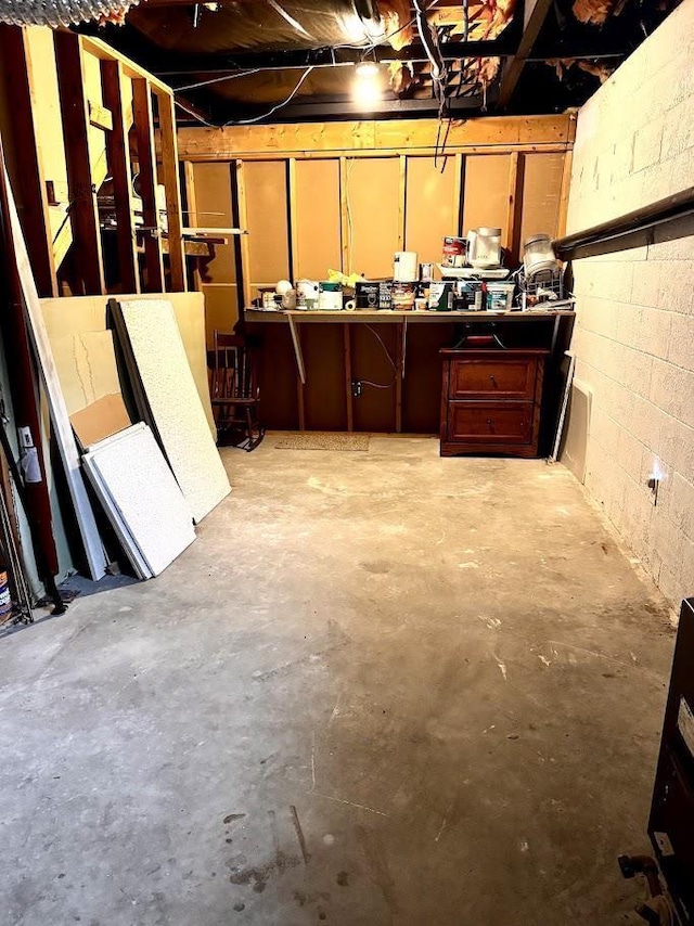 691 Valley Trl, Nekoosa, WI 54457 - basement featuring concrete block wall