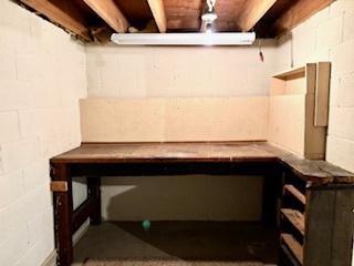 1710 N 25th St, Sheboygan, WI 53081 - unfinished below grade area featuring concrete block wall and a sauna