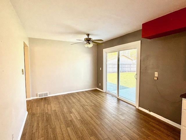 1710 N 25th St, Sheboygan, WI 53081 - spare room featuring wood finished floors and ceiling fan