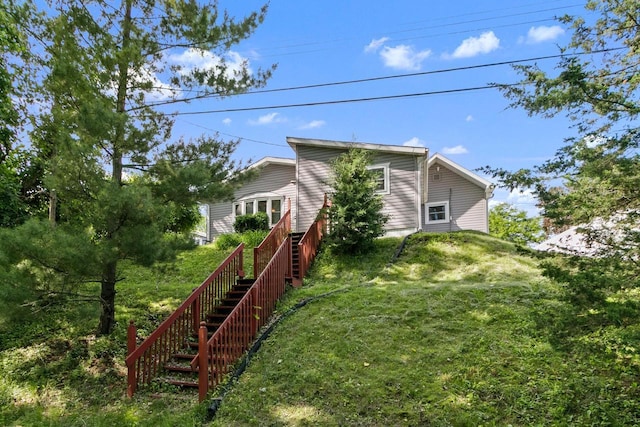 226 Winnebago Ave, Portage, WI 53901 - view of grassy yard with stairs