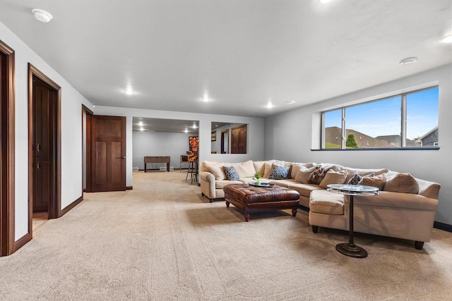6600 N Kurey Dr, Appleton, WI 54913 - living room featuring light colored carpet and recessed lighting