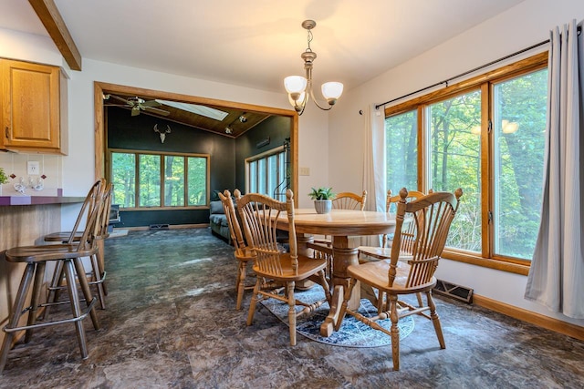 1340 Deer Brook Ct, Wausau, WI 54401 - dining room featuring healthy amount of natural light and a ceiling fan