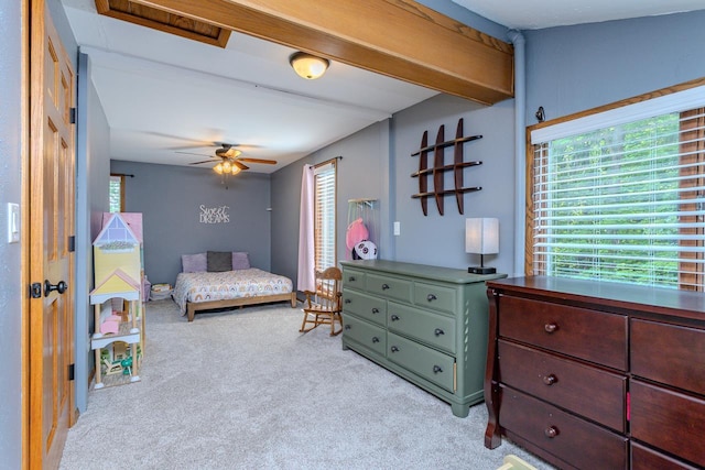 1340 Deer Brook Ct, Wausau, WI 54401 - bedroom featuring light colored carpet and a ceiling fan