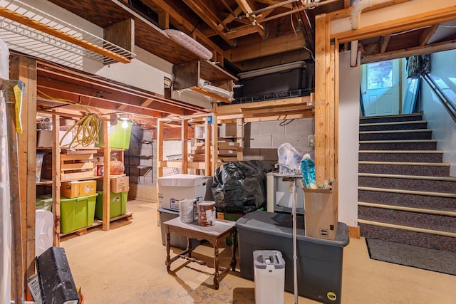 1340 Deer Brook Ct, Wausau, WI 54401 - unfinished below grade area with stairway
