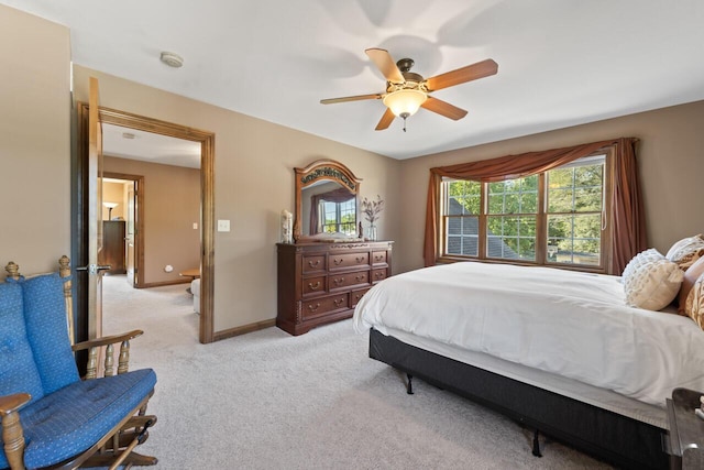 6507 Willow Ct, Waterford, WI 53185 - bedroom featuring light carpet and ceiling fan