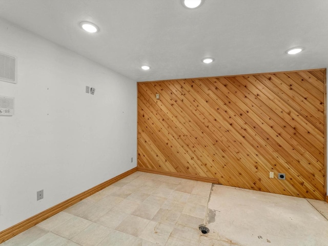 4228 County Hwy W, Valders, WI 54245 - empty room featuring recessed lighting and wooden walls