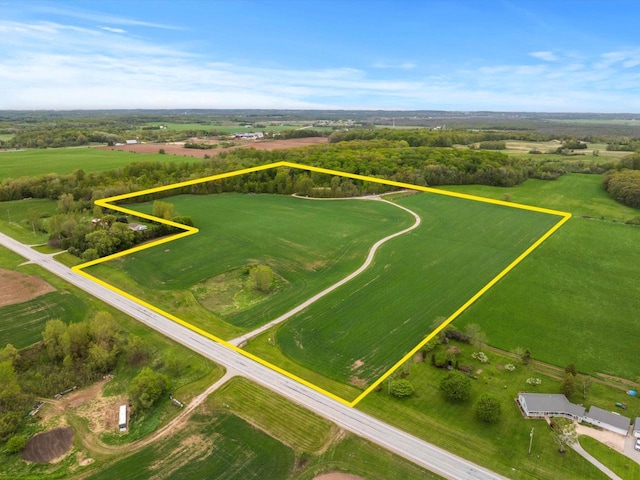 4228 County Hwy W, Valders, WI 54245 - aerial overview of property's location with property parcel outlined