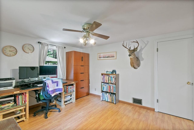 3716 County Rd Unit B, Mcfarland, WI 53558 - office space with wood finished floors and a ceiling fan