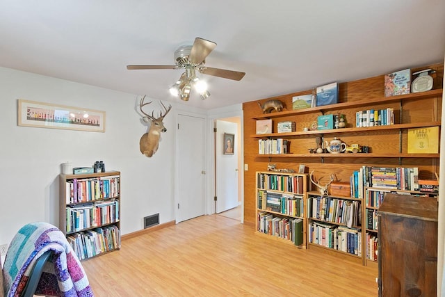 3716 County Rd Unit B, Mcfarland, WI 53558 - sitting room featuring ceiling fan and light wood-type flooring