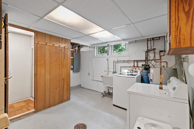 3716 County Rd Unit B, Mcfarland, WI 53558 - washroom featuring washing machine and clothes dryer and electric panel