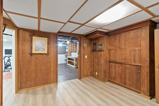 3716 County Rd Unit B, Mcfarland, WI 53558 - spare room featuring wooden walls and wood finished floors