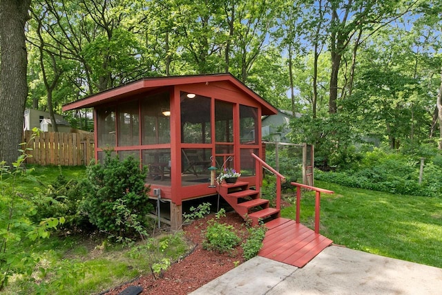 3716 County Rd Unit B, Mcfarland, WI 53558 - view of outbuilding featuring a sunroom
