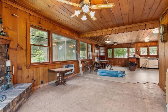 8950 Pine Ln, Fremont, WI 54940 - sunroom / solarium with heating unit and a sink