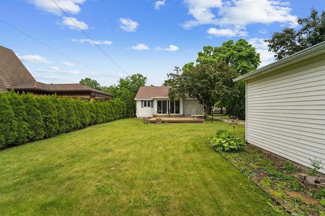 600 Forest Ave, Fond Du Lac, WI 54935 - view of grassy yard with a deck